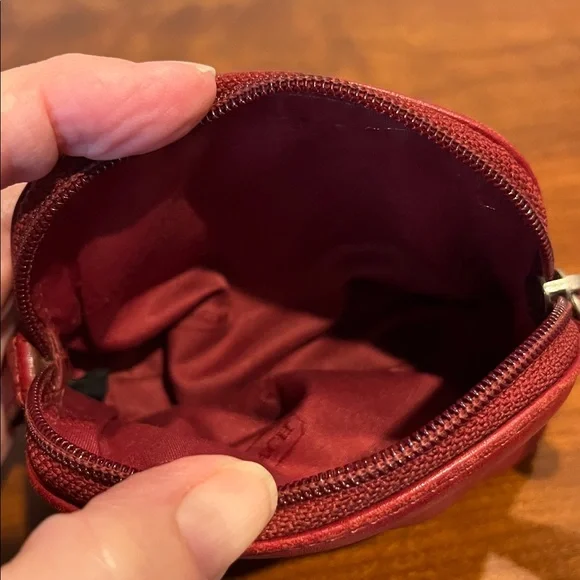 Coach Vintage Cherry Red Leather Mini Pouch Beautiful - Picture 9 of 11